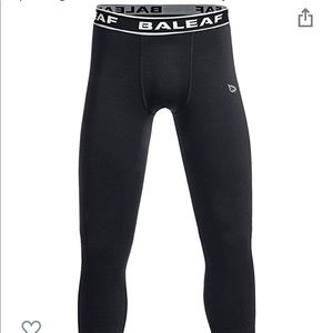 Baleaf youth boy black crop leggings size XL